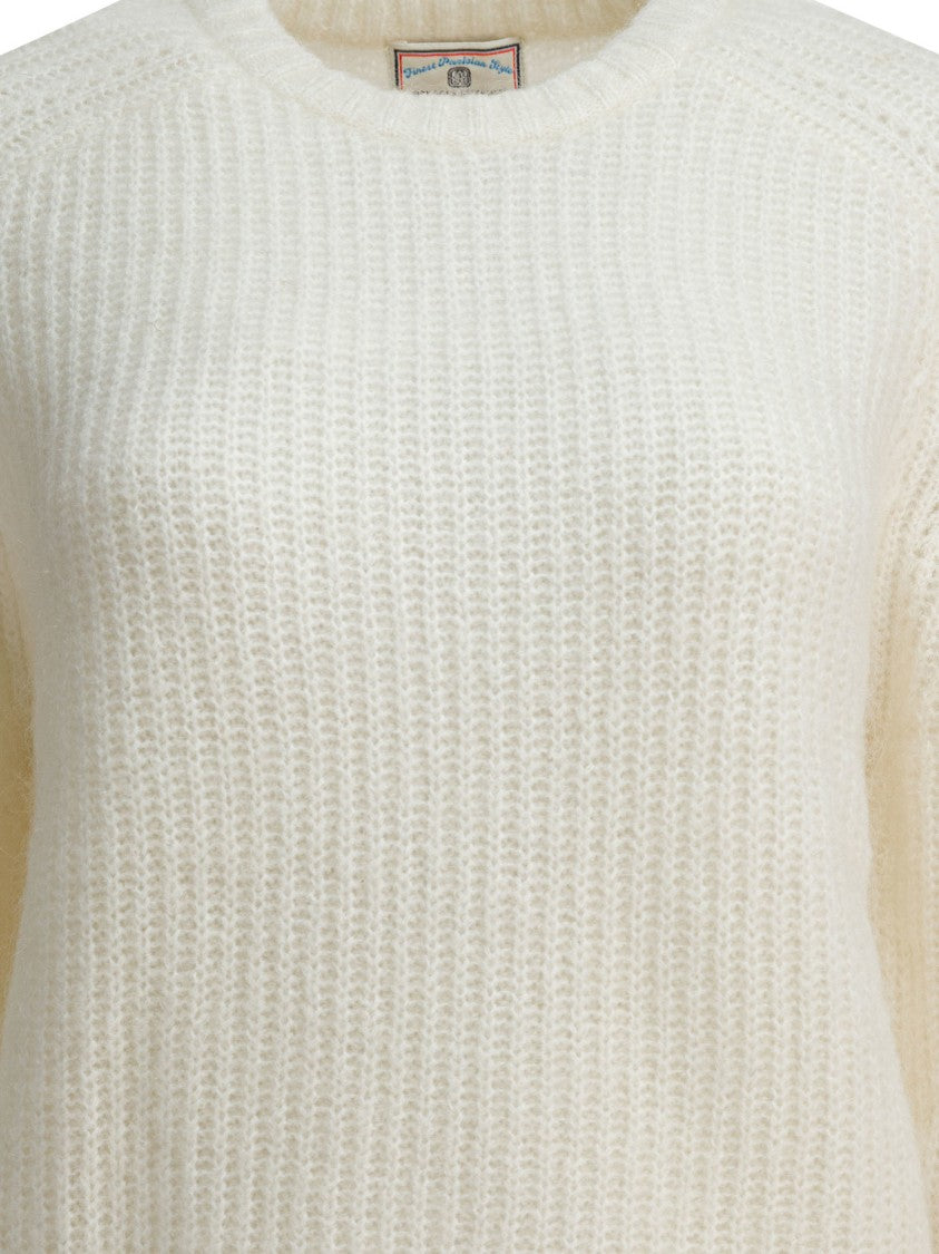 Ines De La Fressange Ribbed Mohair Sweater With Contrast Trim