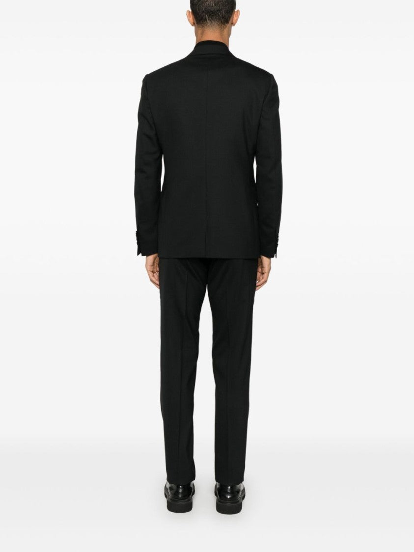 Lardini Tailored Black Suit With Concealed Fastenings