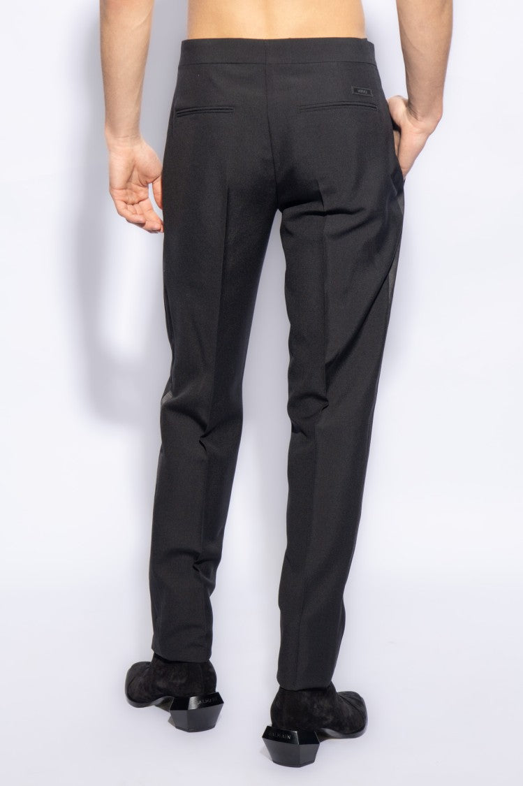 Versace Slightly Tapered Pleat-Front Trousers