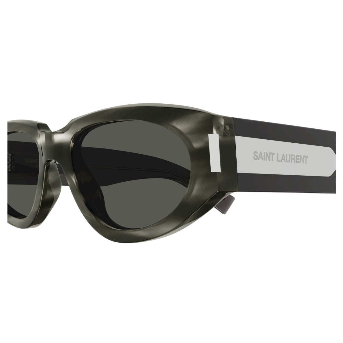 Saint Laurent Sl 618 Marbled Grey Oval Sunglasses