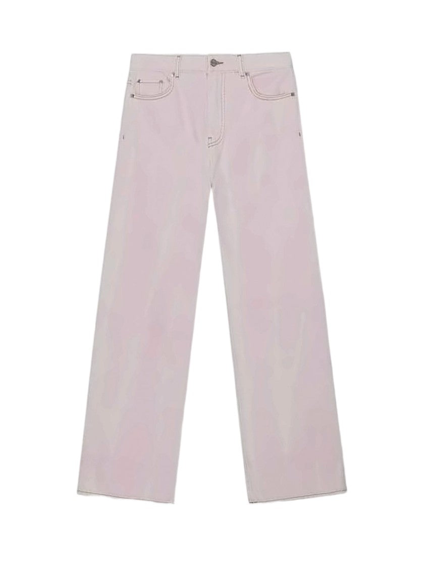 Ganni Wide-Leg Denim Pants With High Waist