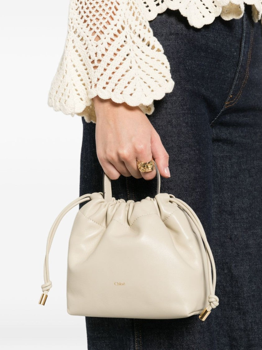 Chloé Gathered Lambskin Drawstring Shoulder Bag
