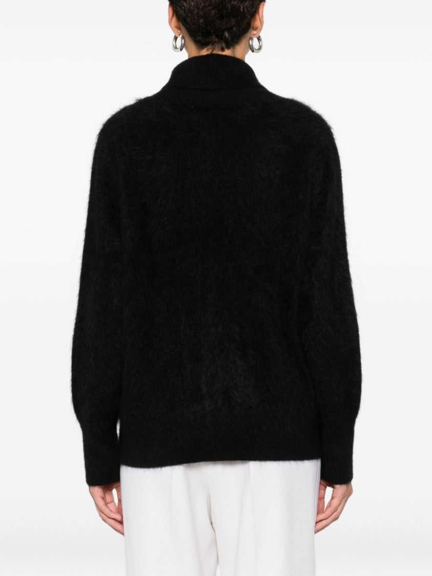 Tabaroni Cashmere High-Neck Cashmere Sweater With Ribbed Details