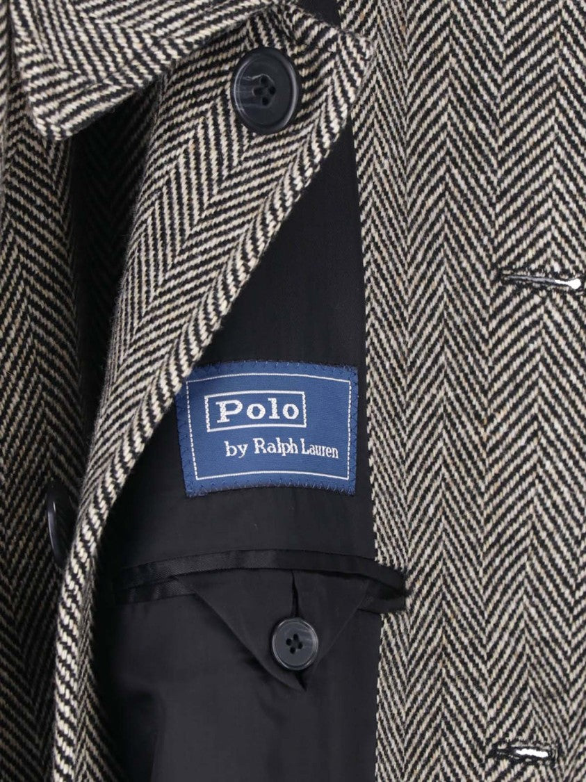 Polo Ralph Lauren Black Mid-Length Wool-Blend Coat