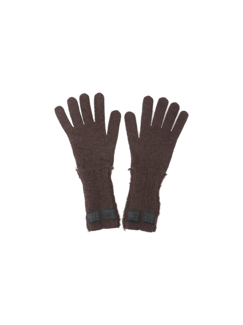 Mm6 By Maison Margiela Classic Brown Gloves With Smooth Texture