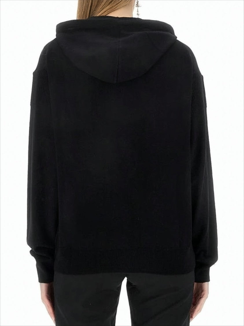 Vivienne Westwood Relaxed-Fit Black Wool Hoodie With Drawstring Hood