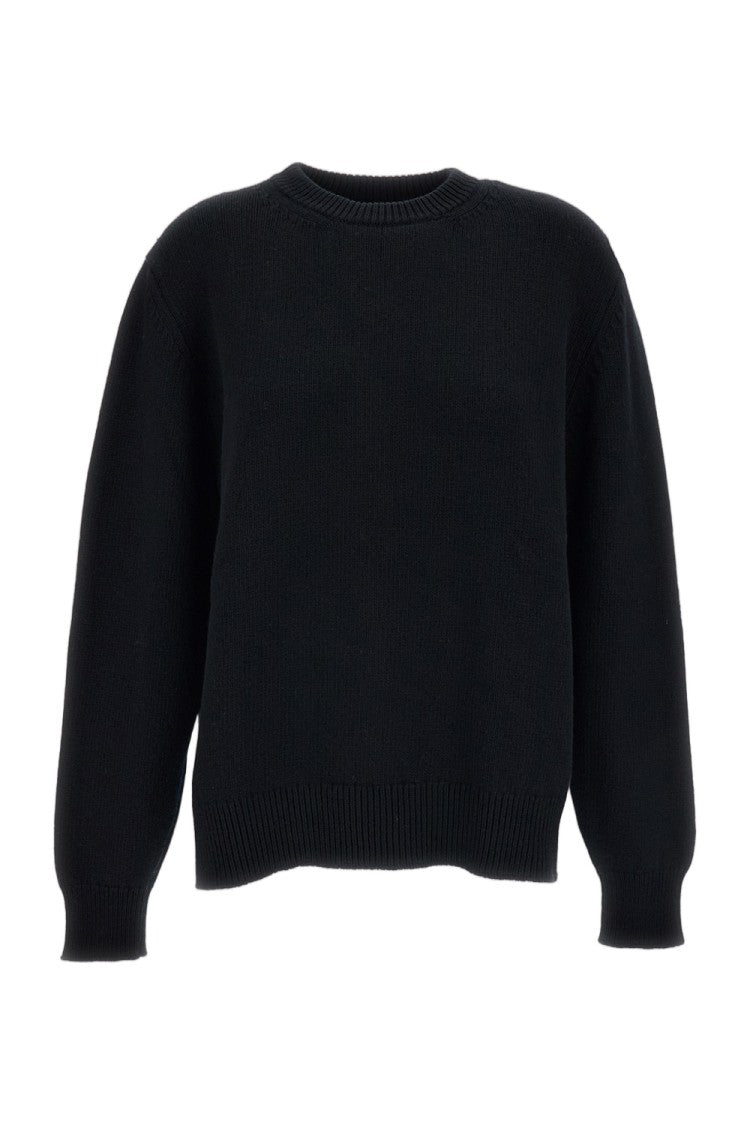 Barrie Black Scottish Flower Jacquard Cashmere Sweater