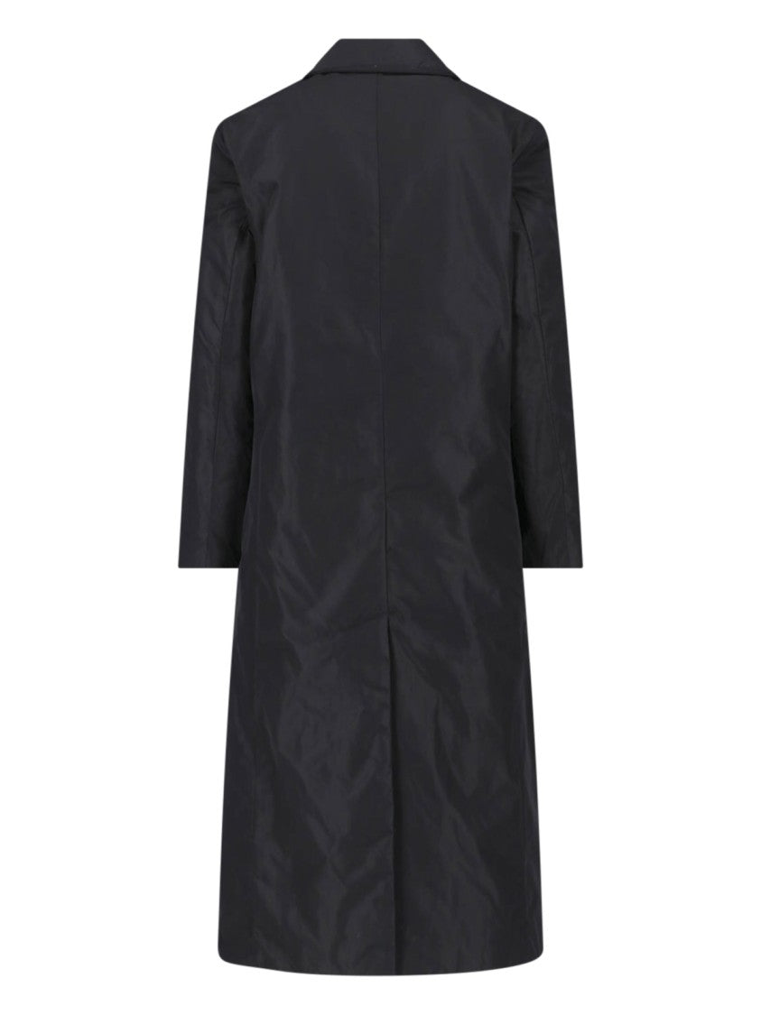 Aspesi Black Single-Breasted Technical Fabric Coat
