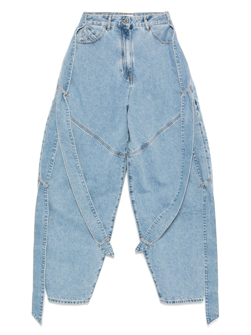 The Attico Balloon Fit Clear Blue Denim Jeans