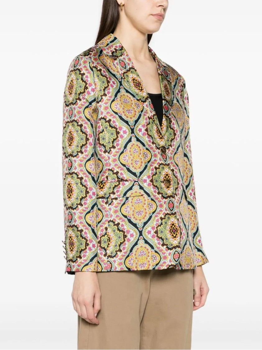 Etro Floral And Geometric Patterned Blazer