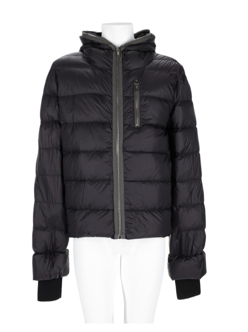 Rick Owens Puffer Jacket With Horizontal Quilting And Zippered Chest Pocket