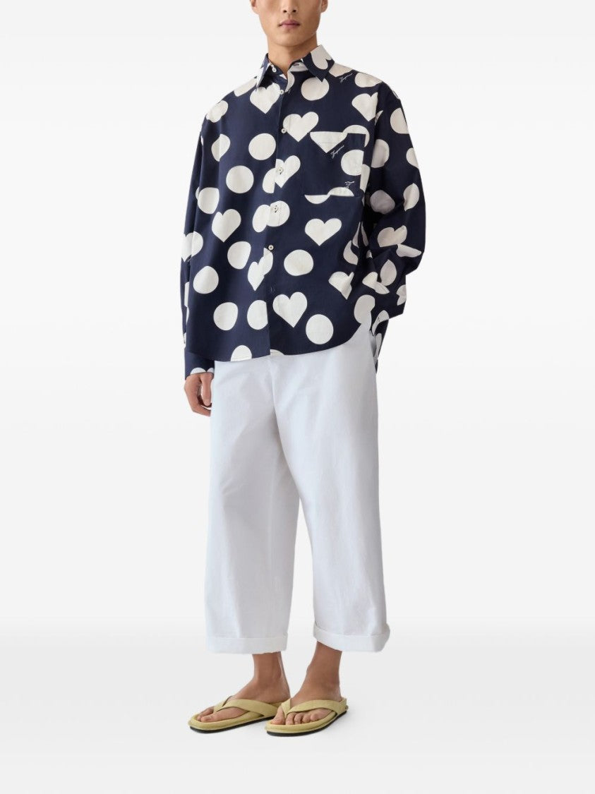 Jacquemus Silk And Nylon Point Collar Shirt