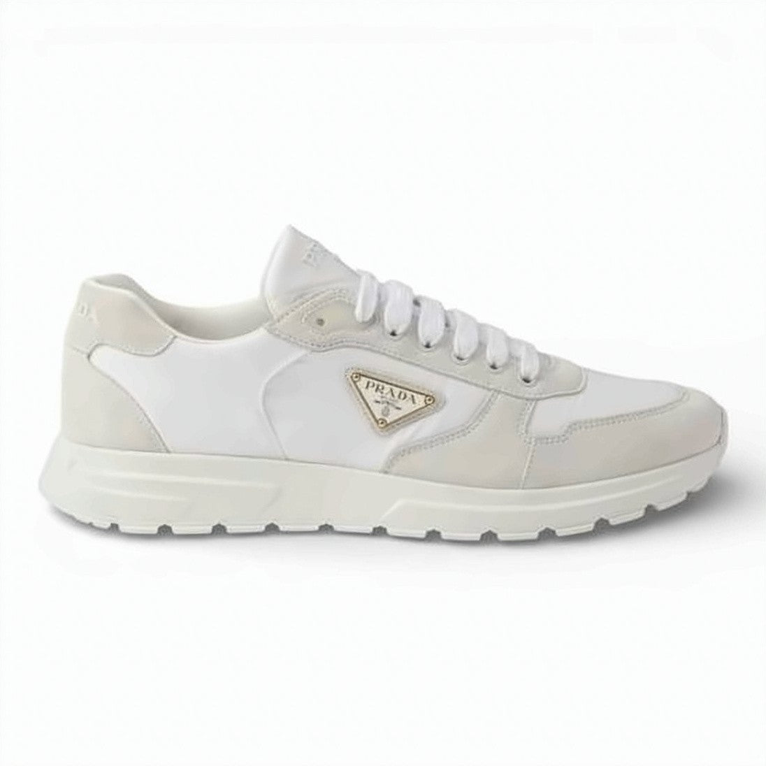 Prada Low-Top White Sneaker With Textured Detailing