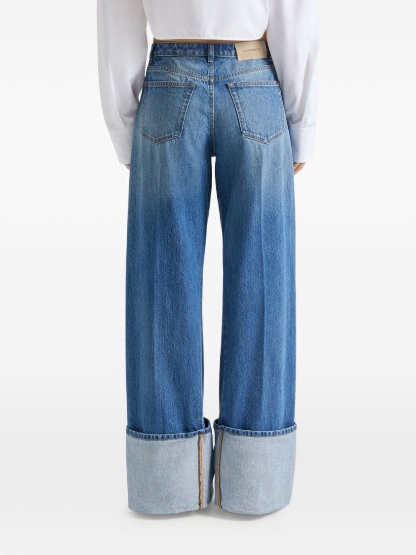 Givenchy Wide-Leg Jeans With High Waist And Distinctive Cuff