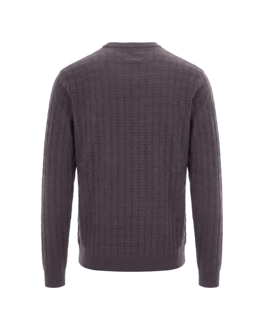 Emporio Armani Textured Wool-Blend Crewneck Sweater