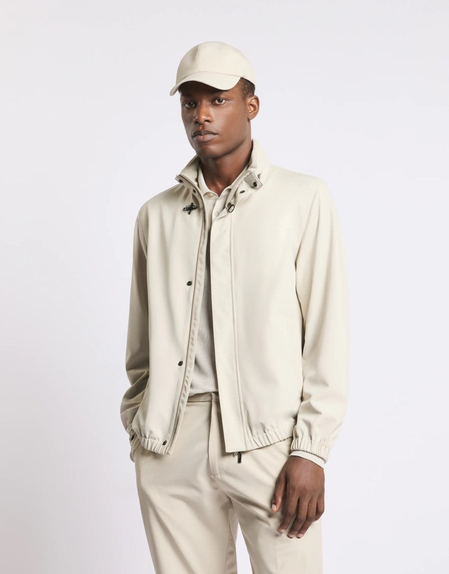 Fay Tailored High-Collar Travel Jacket With Concealed Closure