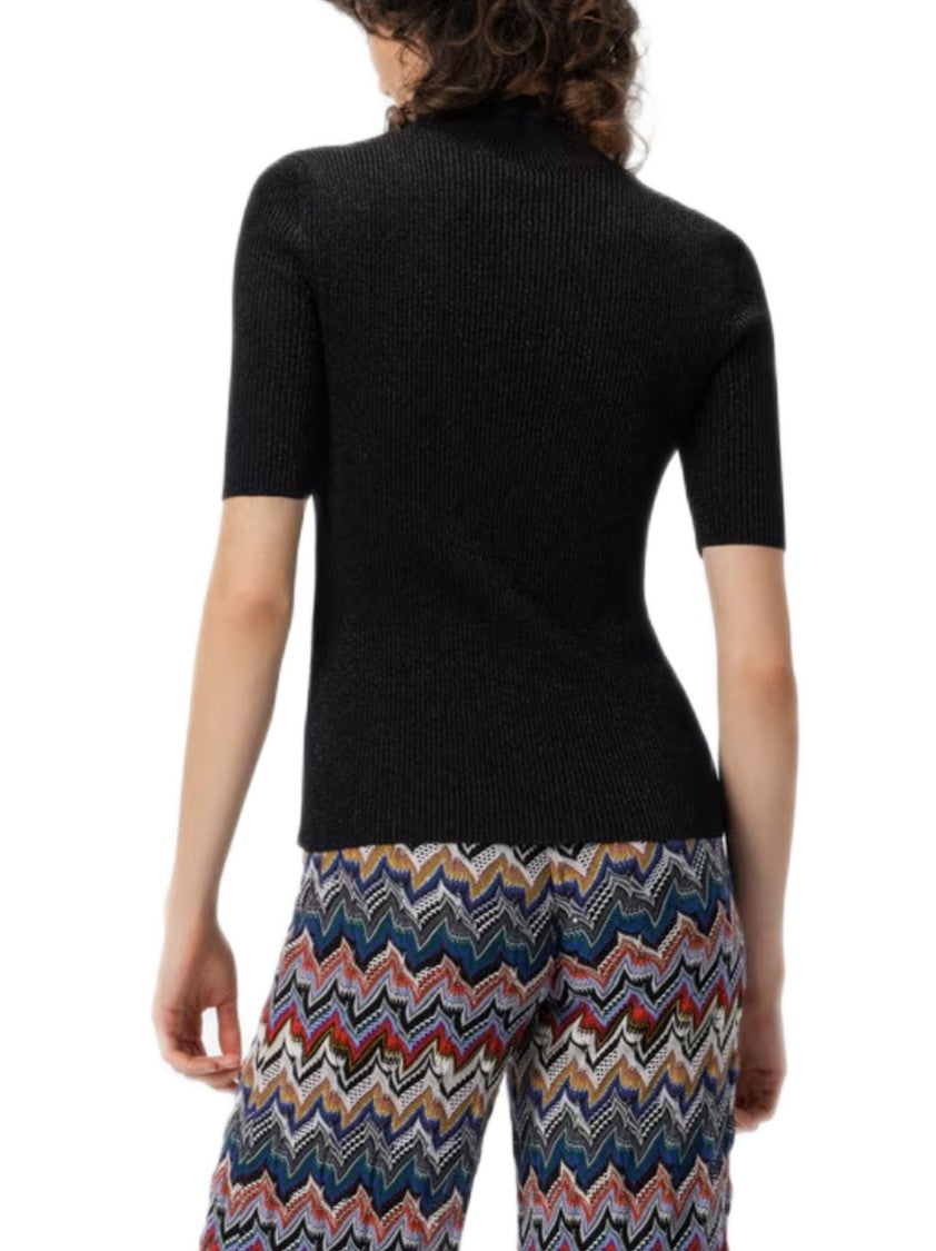 Missoni Short-Sleeved Turtleneck With Lamé Thread Detail