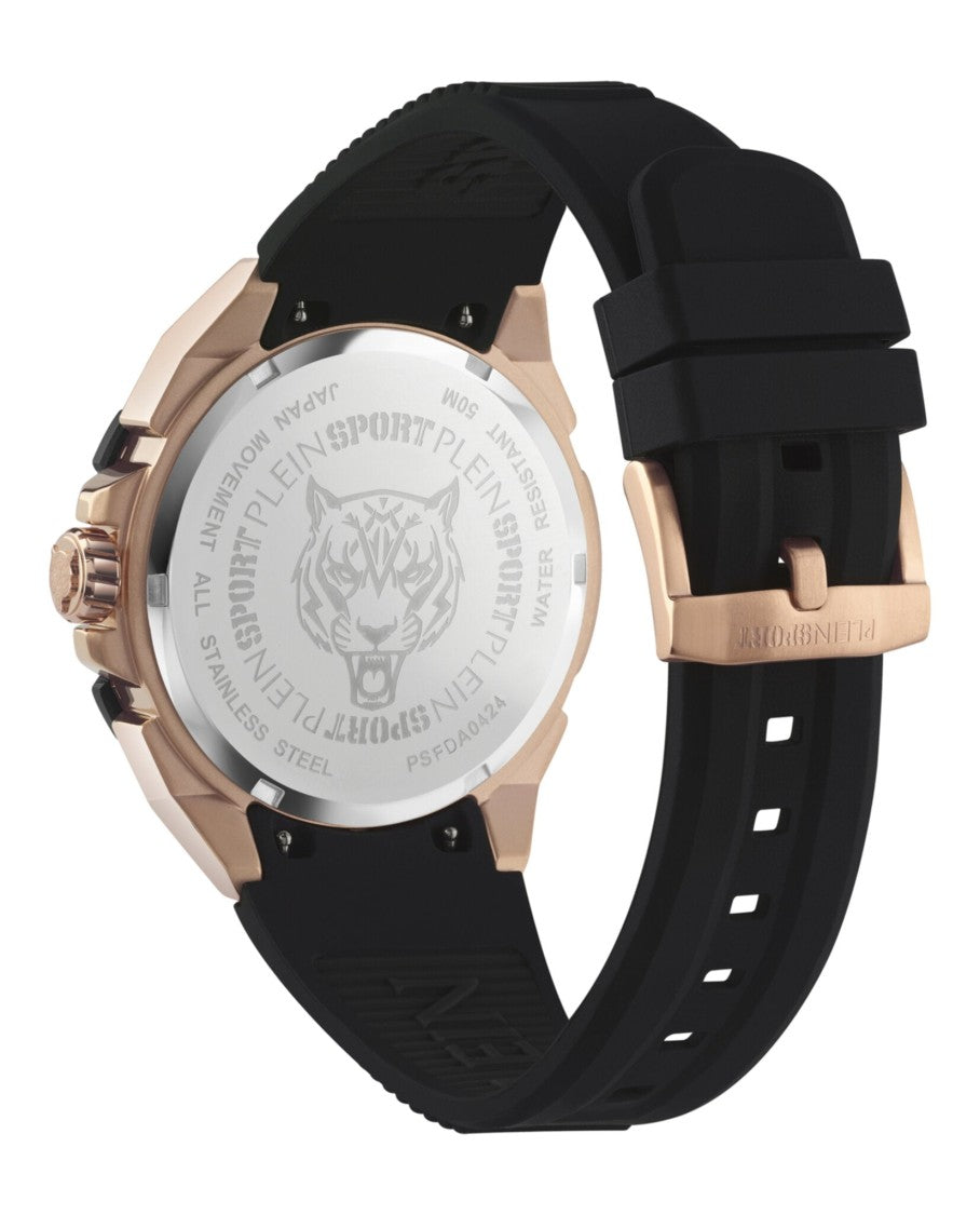 Plein Sport Urban Pulse Silicone Watch With Ip Rose Gold Accents