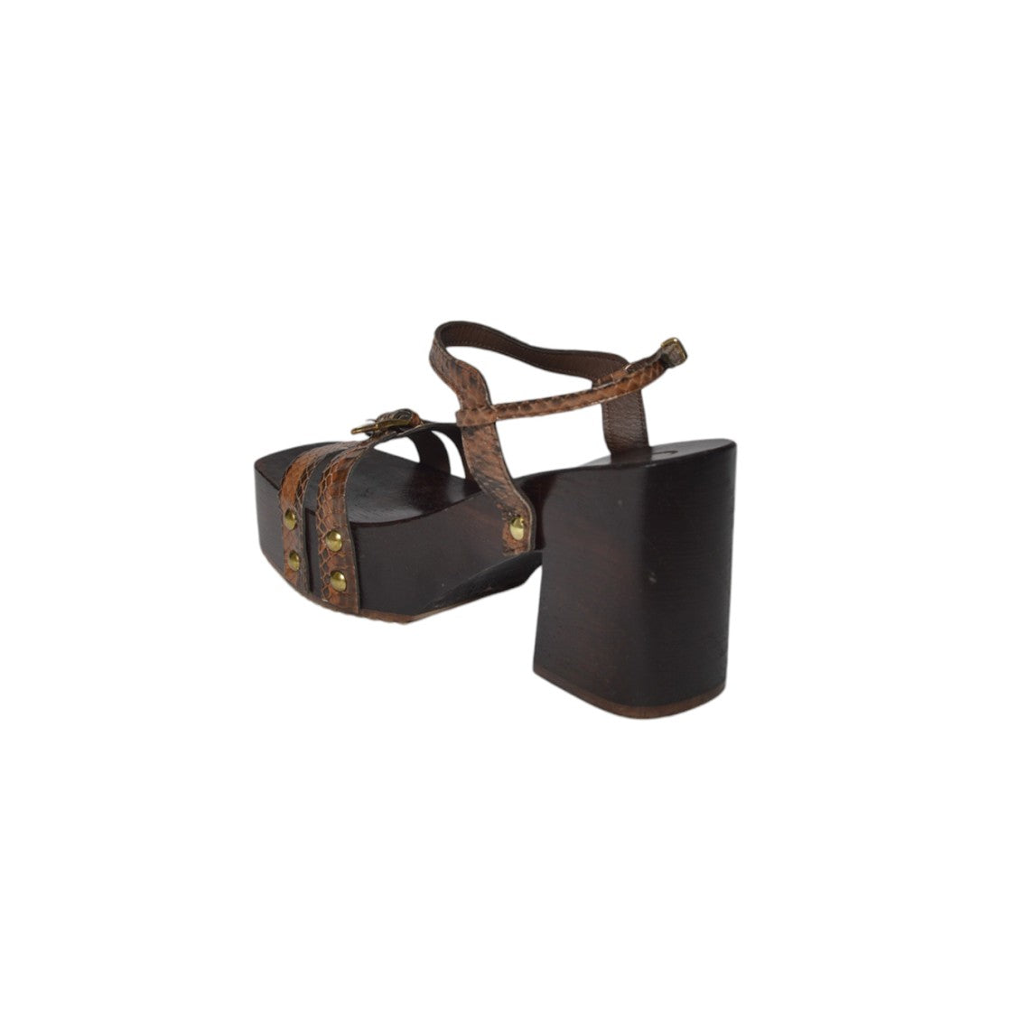 C Love Giada Clogs In Brown Leather And Leather