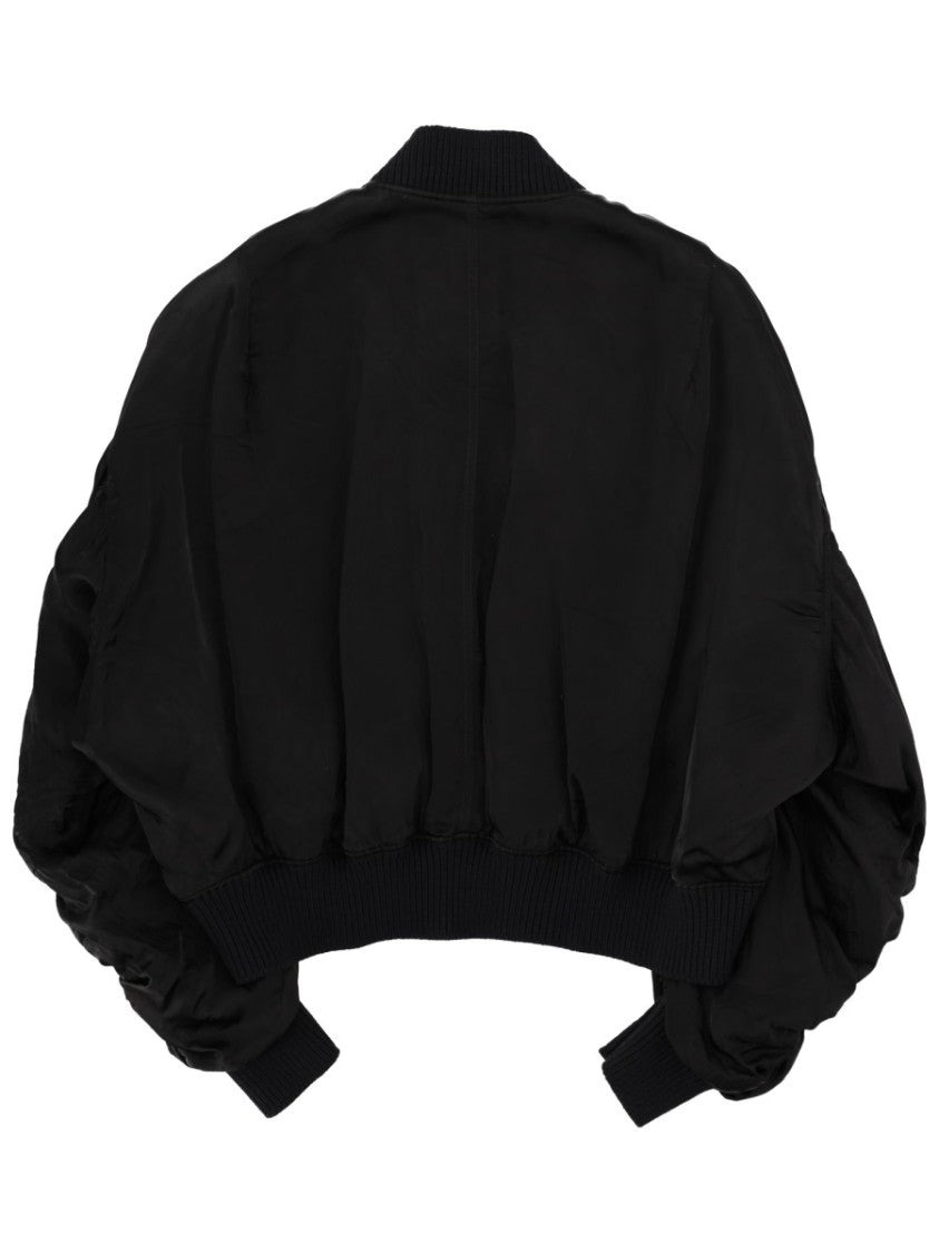 Rick Owens Neutrals Bucket Flight Puffed Cupro Bomber Jacket