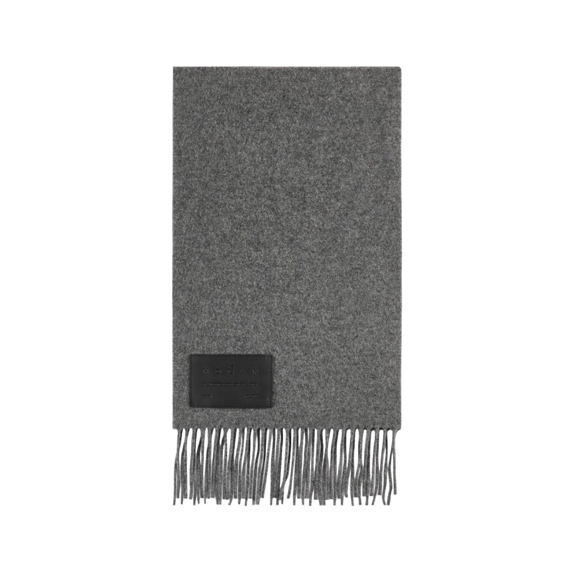 Hogan Fringed Grey Wool And Cashmere Scarf