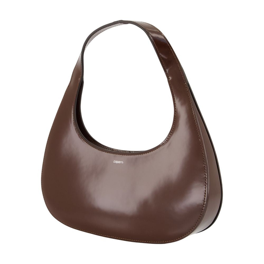 Coperni Crescent-Shaped Calfskin Handbag With Embossed Logo