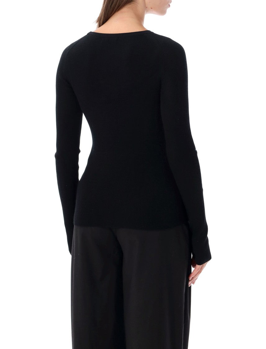 Rhea Ribbed Long-Sleeve Crewneck Top