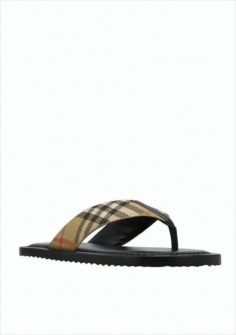 Burberry Classic Checkered Slip-On Sandals With Embossed Branding