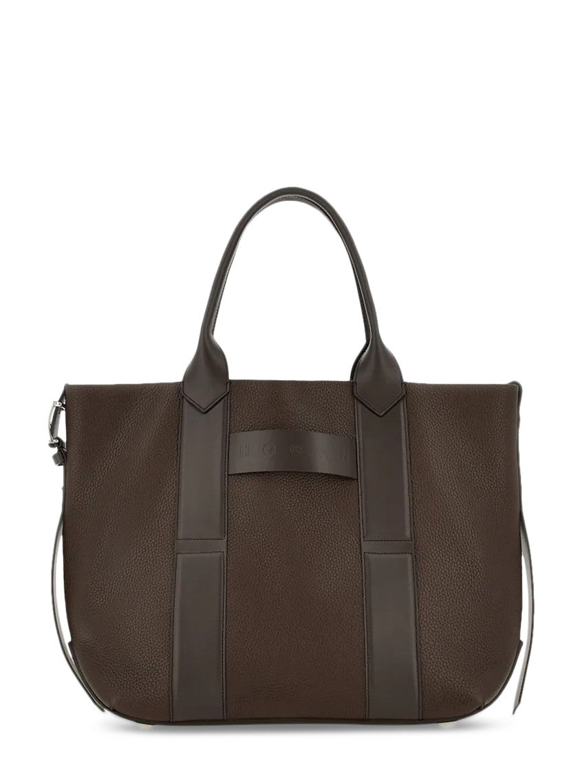 Hogan Structured Leather Tote Bag