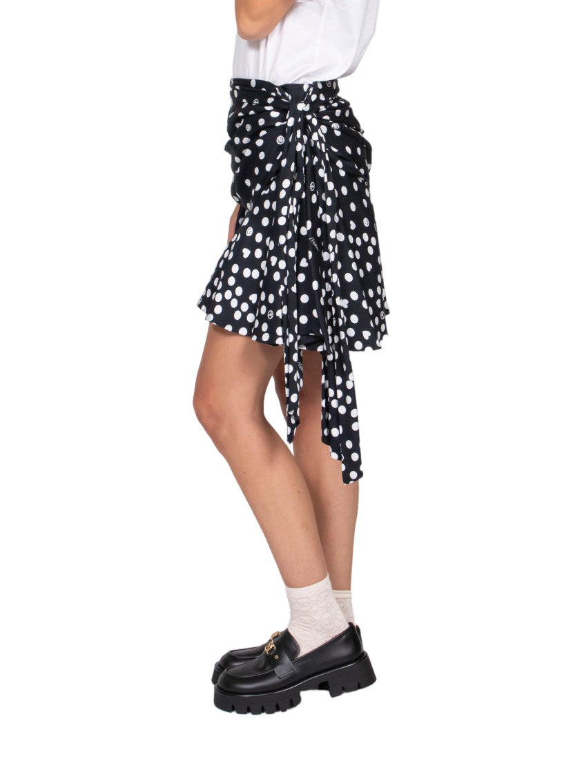 Moschino Polka Dot Asymmetrical Wrap Skirt