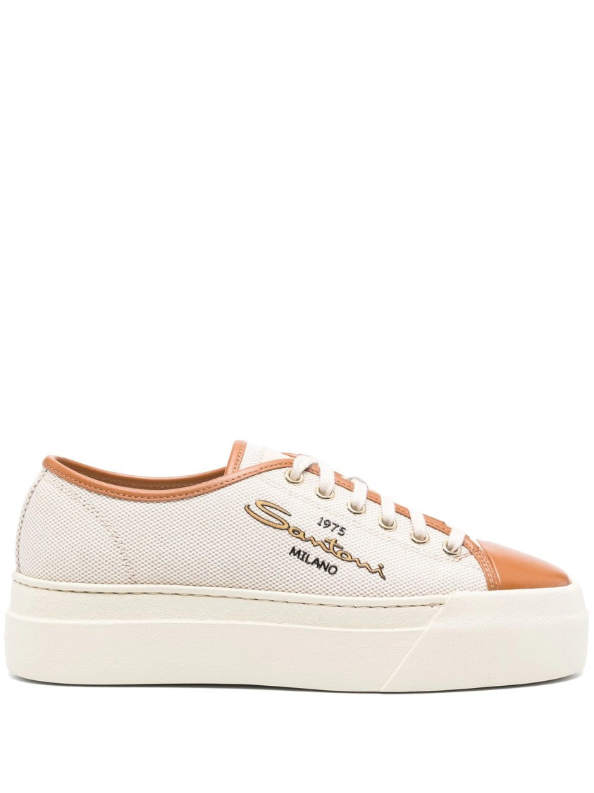 Santoni Casual White Trainers