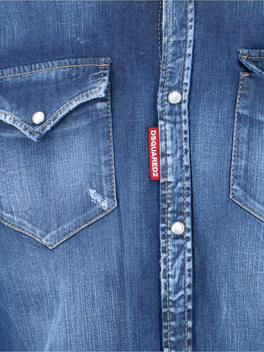 Dsquared2 Blue Western Denim Casual Shirt