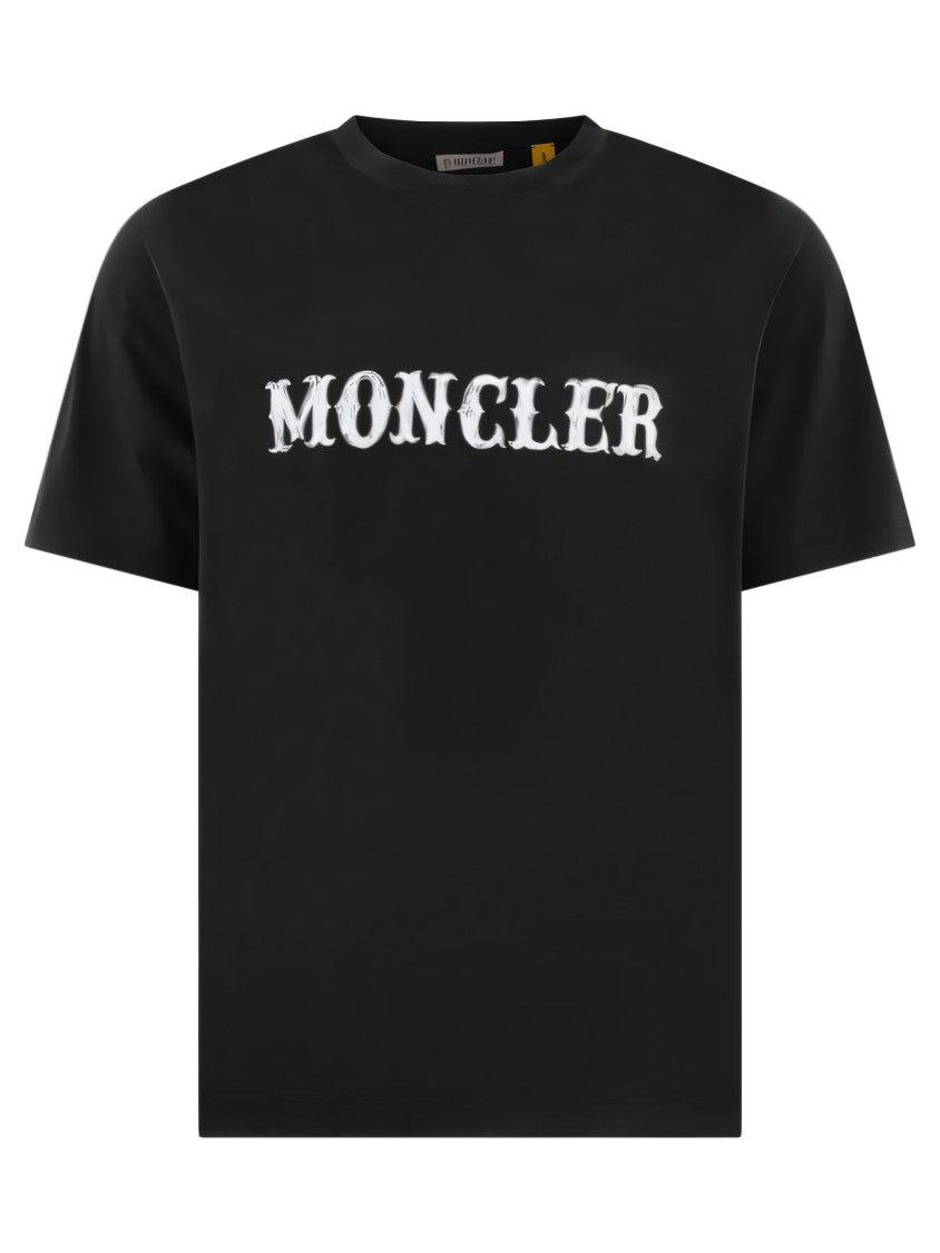 Moncler Relaxed Fit Black Graphic Print T-Shirt