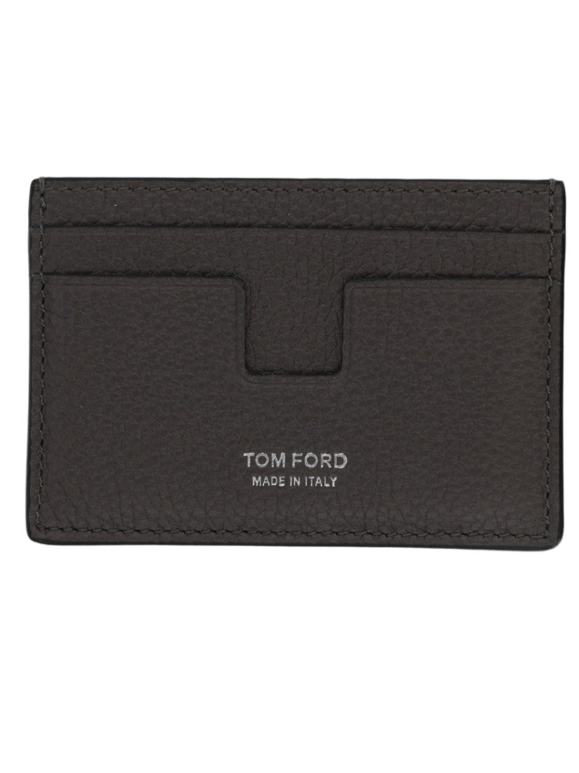 Tom Ford Textured Calf Leather Embossed Logo Cardholder