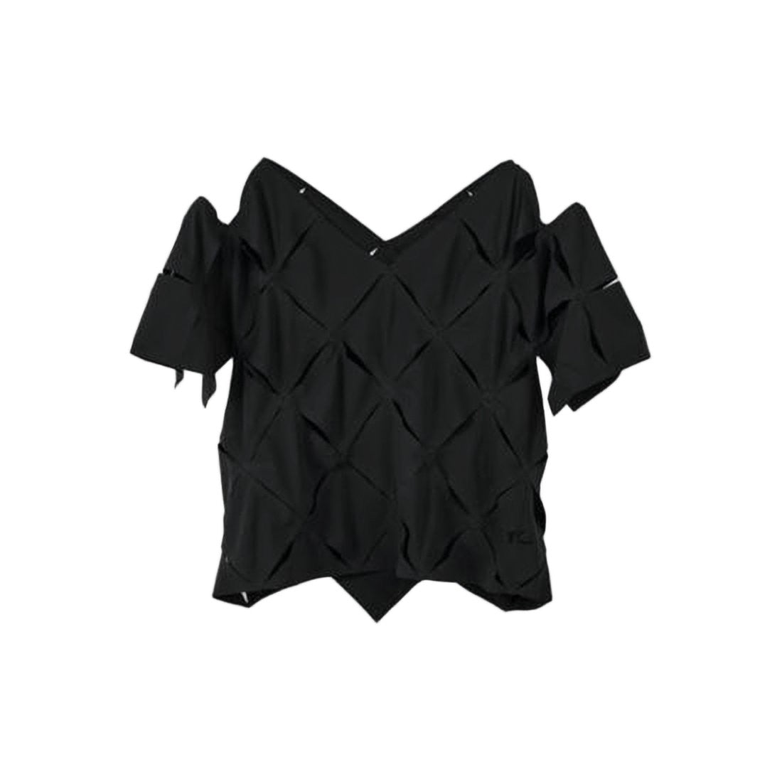 Y-3 Geometric Cutout Black Short-Sleeved Top