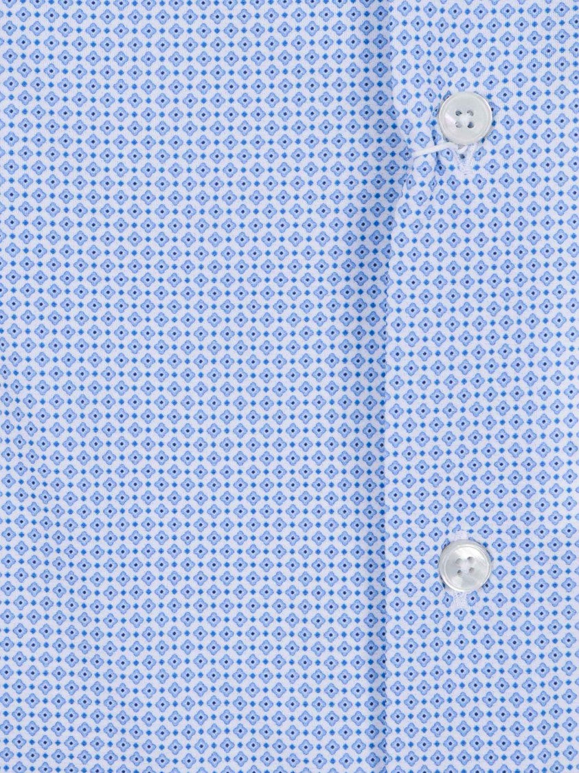 Xacus Light Blue Geometric Dress Casual Shirt