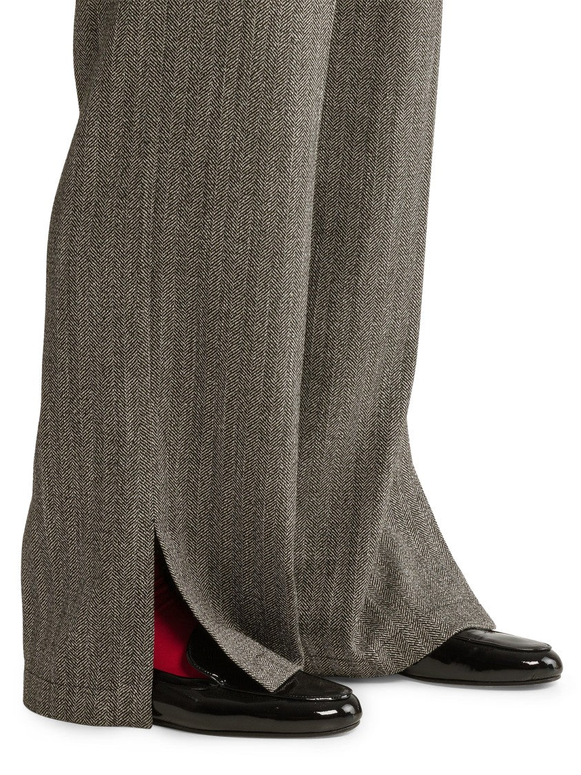 Forte Forte Herringbone Side Slit Wide-Leg Trousers
