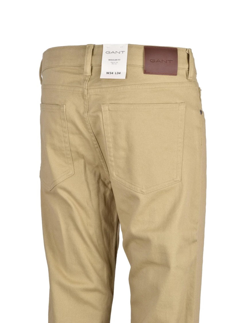 Gant Beige Regular Fit Five-Pocket Stretch Jeans