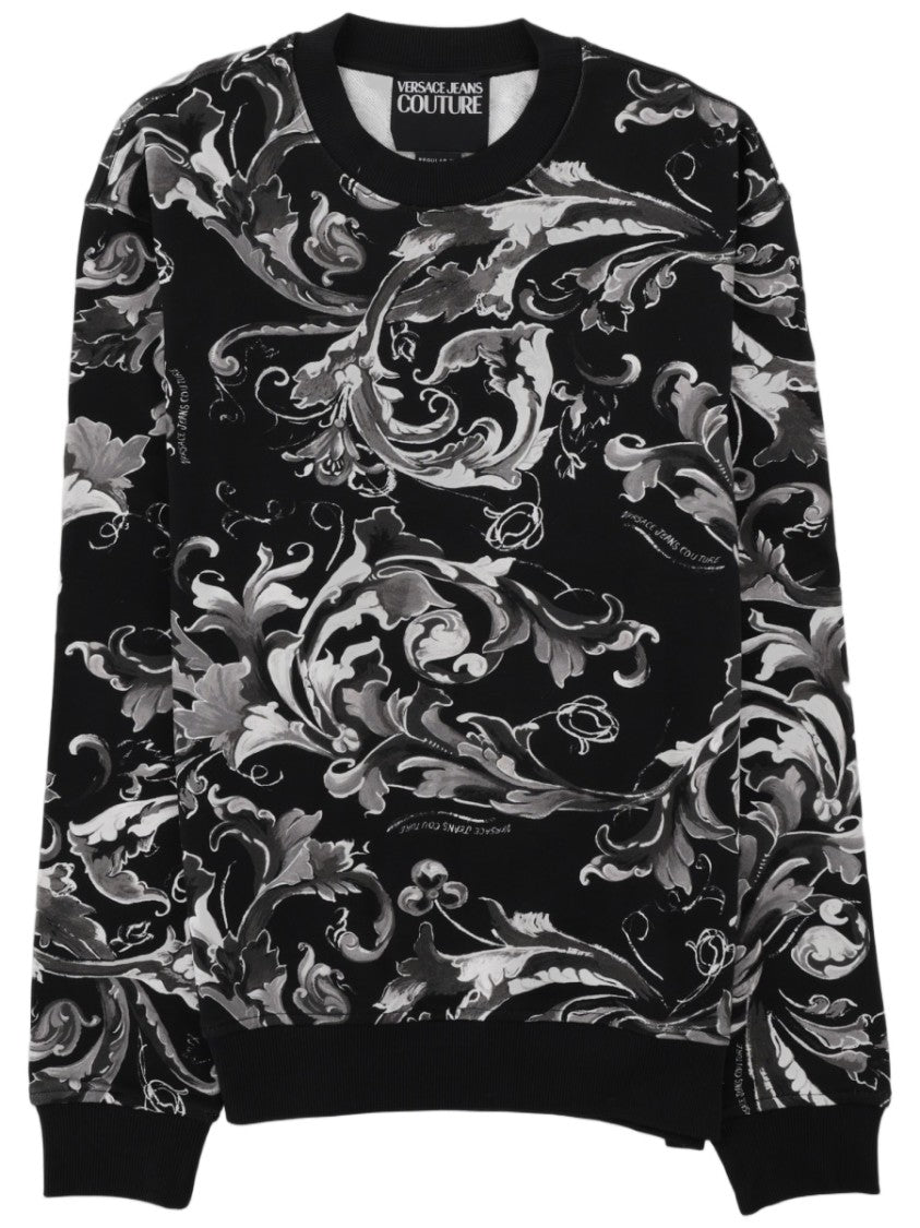 Versace Jeans Couture Baroque-Print Black Cotton Sweatshirt