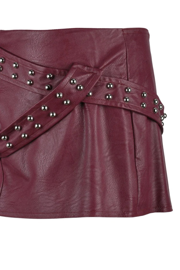 Aniye By Faux Leather Mini Skirt - Red