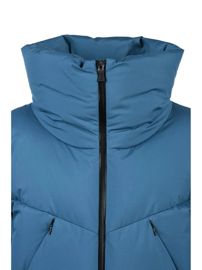 Herno Laminar Blue Technical High Collar Polyester Down Jacket