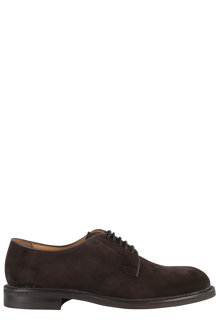John Spencer Dainite Derby Shoe In Brown Suede