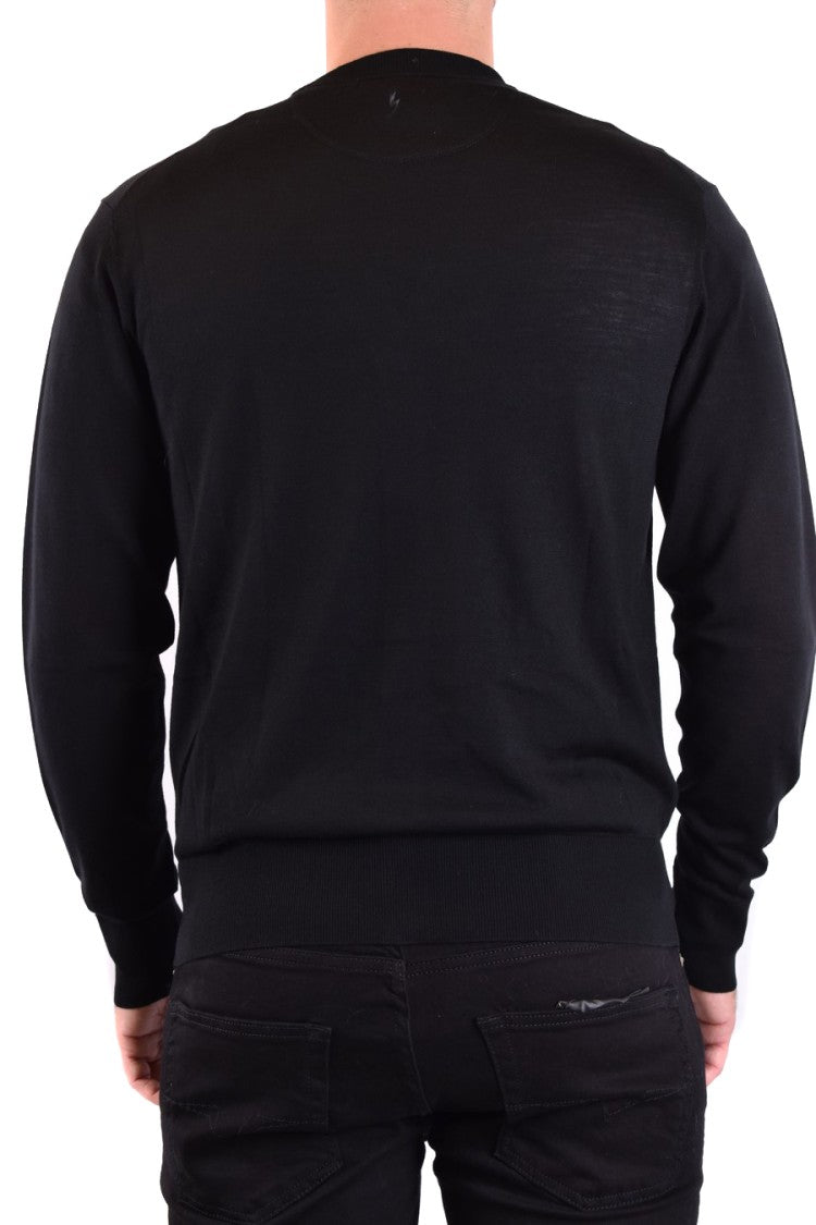 Neil Barrett Button-Up Cardigan In Fine Wool V-Neckline