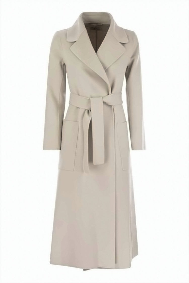 Max Mara Knee-Length Wool Coat With Belted Waist
