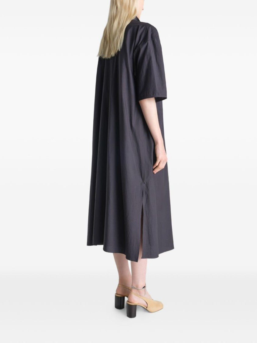 Lemaire Black Midi Oversized Tie Detail Dress