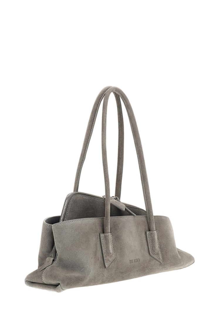 The Attico Asymmetrical Trapezoid Suede Top Handle Bag
