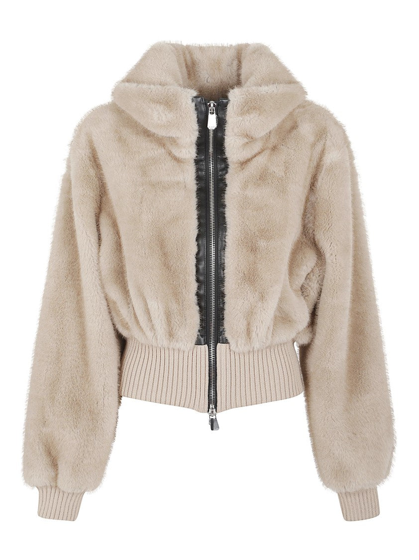 Pinko Cropped Faux Fur Jacket
