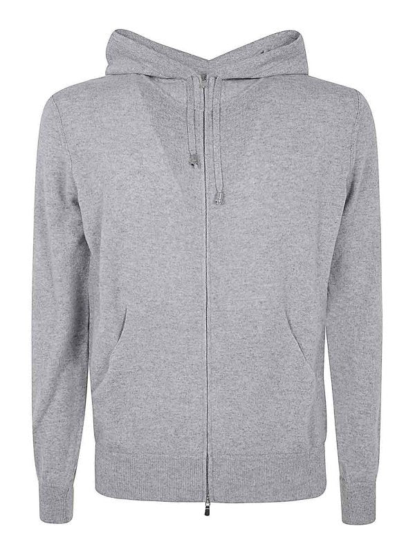 Filippo De Laurentiis Full-Zip Hooded Cardigan In Wool