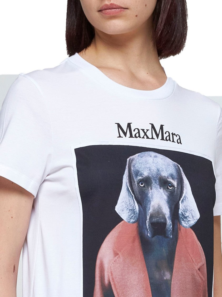 Max Mara Graphic Print T-Shirt With Classic Crew Neckline
