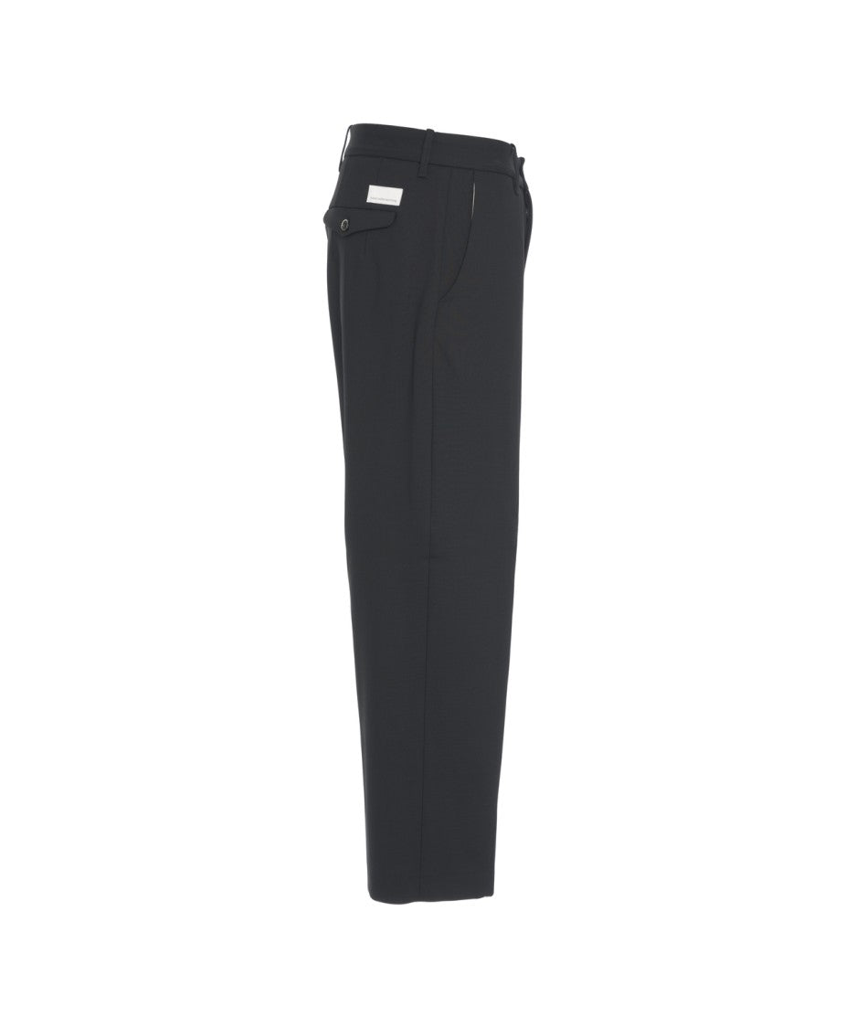 Nine In The Morning Tailored Black Trousers With Pressed Pleats And Refined Finish